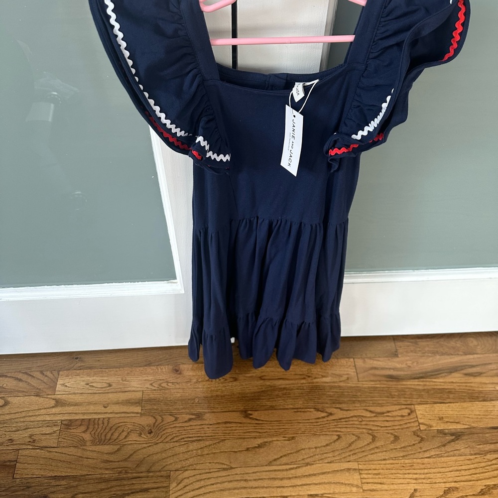 Janie and Jack Navy Dress with Red and White Trim